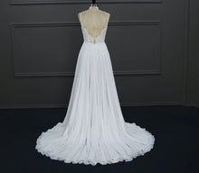Load image into Gallery viewer, Kara - Simple whimsical chiffon wedding dress with lace back
