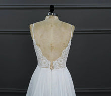 Load image into Gallery viewer, Kara - Simple whimsical chiffon wedding dress with lace back
