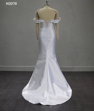 Load image into Gallery viewer, Maya - Sexy satin 2 in 1 wedding dress w 3D flower detail
