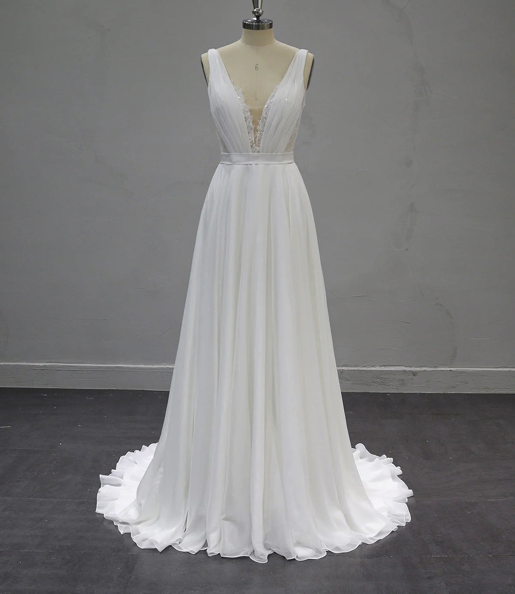 Lydia - Simple romantic chiffon wedding dress