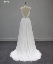 Load image into Gallery viewer, Lydia - Simple romantic chiffon wedding dress
