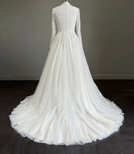 Load image into Gallery viewer, Nola - Long sleeve organza and tulle ballgown with crochet beaded lace
