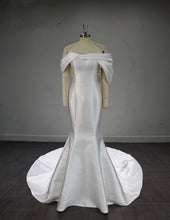 Load image into Gallery viewer, Kiara - Off the shoulder satin mermaid wedding dress
