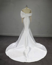 Load image into Gallery viewer, Kiara - Off the shoulder satin mermaid wedding dress
