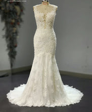 Load image into Gallery viewer, Helen - Embroidered Trumpet with Illusion Lace Bodice
