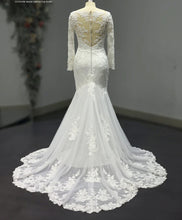 Load image into Gallery viewer, Iris - Long Sleeve Lace Trumpet with Illusion Back

