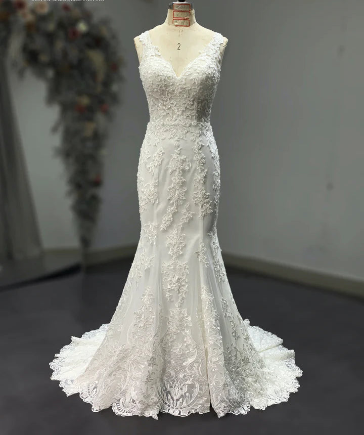 Irene - Lace Trumpet with Low Illusion Back