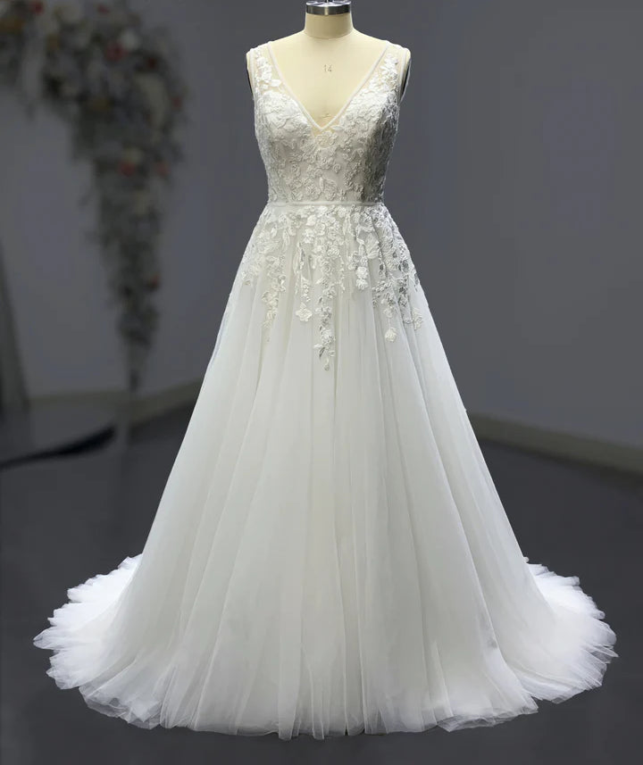 India -  Tulle A-Line with Lace Bodice