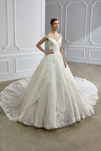 Load image into Gallery viewer, Claire - Off the shoulder lace ball gown
