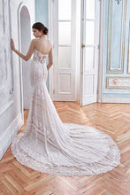 Load image into Gallery viewer, Annabelle - Strapless vintage lace trumpet wedding dress
