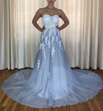 Load image into Gallery viewer, Sample Angelica - Two tone chiffon strapless A-Line
