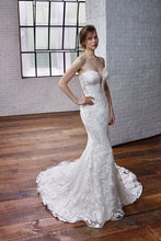 Load image into Gallery viewer, Diana - Lace Mermaid wedding dress with removeable cuffs and train
