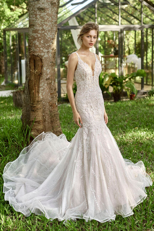 Francesca - Fully beaded Trumpet gown