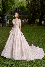 Load image into Gallery viewer, Felicity - Off the shoulder 3D Lace Ball Gown
