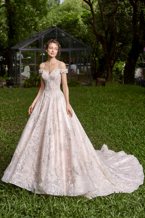 Felicity - Off the shoulder 3D Lace Ball Gown
