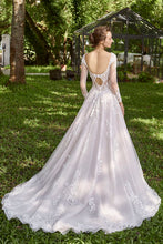 Load image into Gallery viewer, Frankie - Long sleeve ball gown with illusion neckline.
