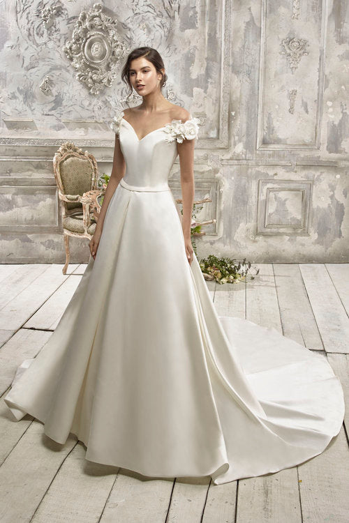 Brielle - Off the shoulder satin ball gown