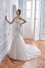 Load image into Gallery viewer, Alberta - Champagne beaded lace mermaid wedding dress
