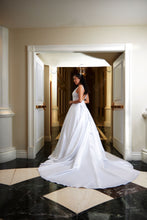 Load image into Gallery viewer, Sample Marcy - A-line satin V neck wedding dress with pockets
