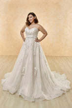 Load image into Gallery viewer, Eartha - Beaded lace A-Line strapless wedding dress
